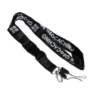 Small Black/White GC Woven Lanyard