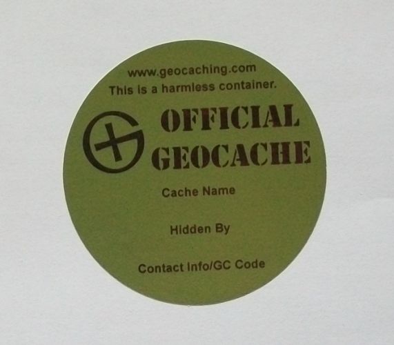 Geocache Label - Round 6cm - Green