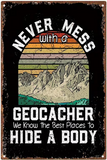 Vintage Metal Tin Sign - Hide a Body
