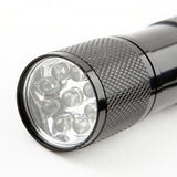 9-Bulb LED Torch - Black