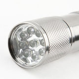 9-Bulb LED Torch - Silver